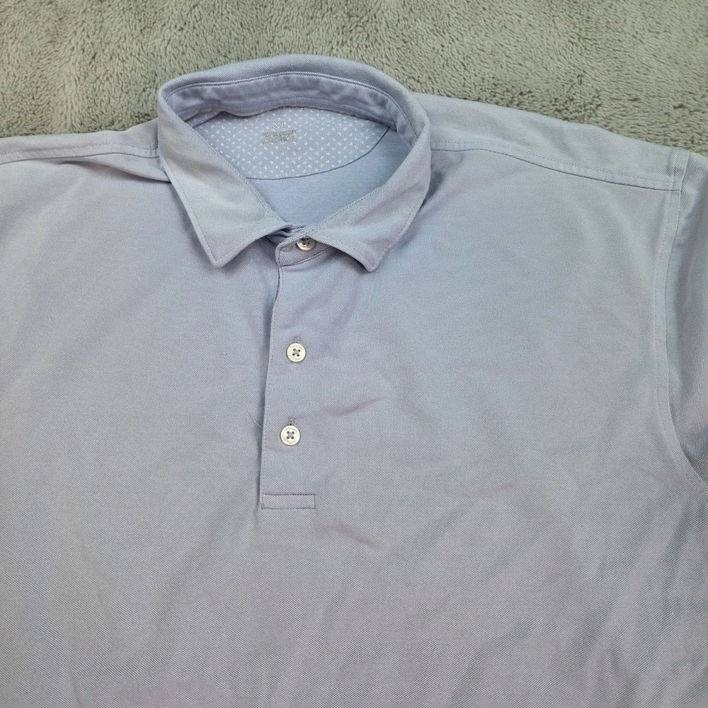 johnnie-O Polo Shirt Mens XL Performance Stretch Pique Short Sleeve Light Blue